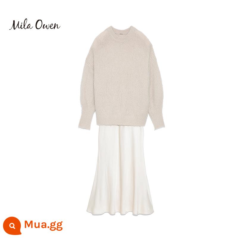 Mila Owen 2022 Mùa thu New Lazy Wind Sweat váy váy 09WNO224066 - Trắng