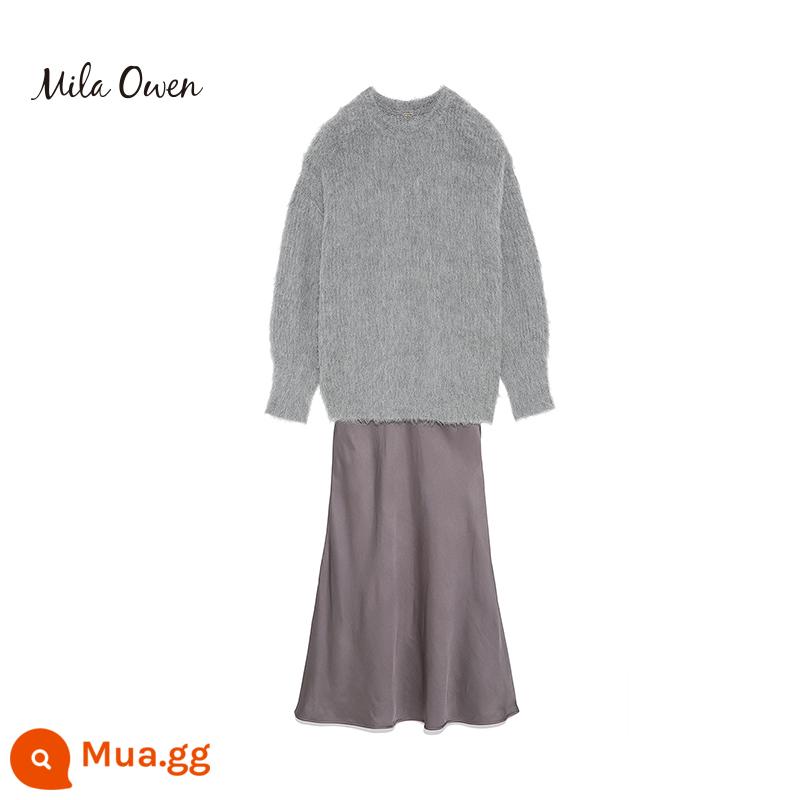 Mila Owen 2022 Mùa thu New Lazy Wind Sweat váy váy 09WNO224066 - xám