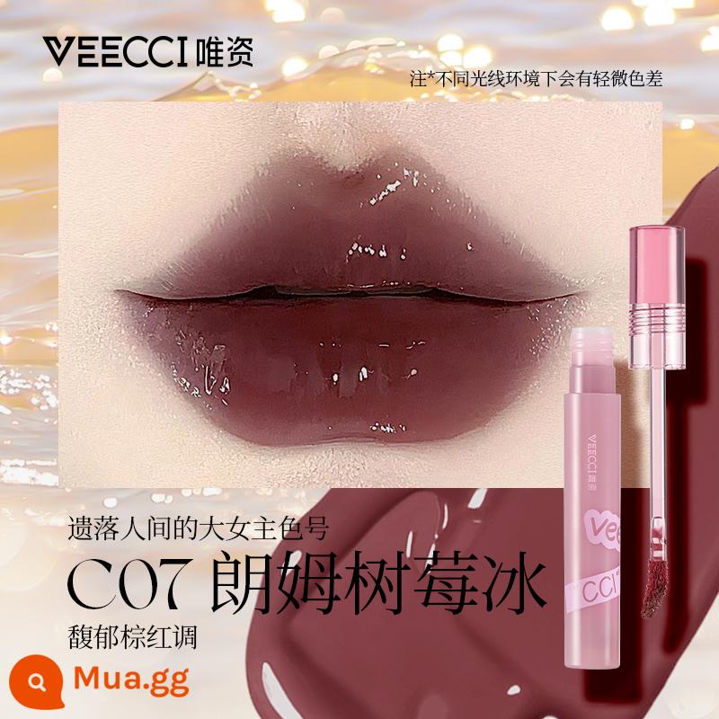 veecci chỉ gương nước bóng son môi son bóng son bóng giá cả phải chăng đồng bằng sinh viên son môi dưỡng ẩm mùa thu đông đích thực - C07 Rượu rum mâm xôi đá