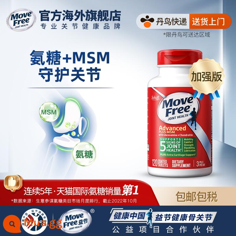 Move Free Glucosamine Chondroitin MSM Bảo vệ khớp cho người trung niên và người già chai xanh 120 viên nhập khẩu - Giảm đau khớp hiệu quả - Amoniac Sugar Green Chai 120 viên