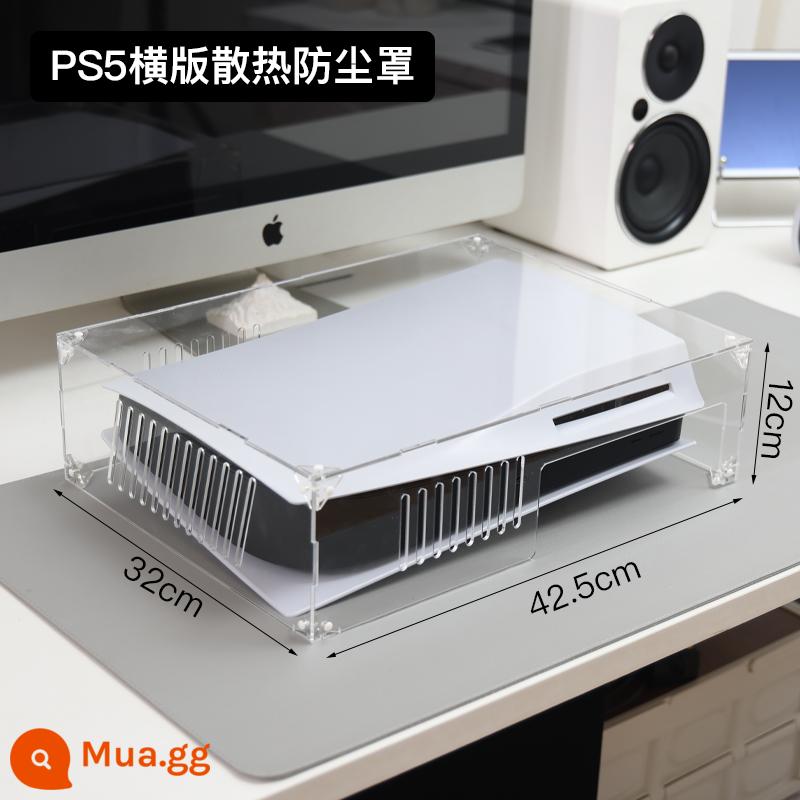 Vỏ Sony PS5 Máy Chủ Bụi Phụ Kiện Trò Chơi Vỏ Acrylic Tay Cầm Giường Túi Làm Mát Vỏ Bảo Vệ NS - [Mẫu tản nhiệt/kích thước lớn] Tấm che bụi ngang PS5 (chơi cùng nắp)