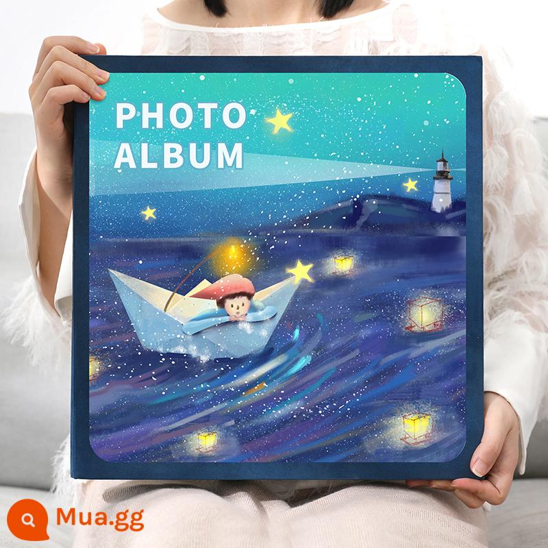 Album album dung lượng lớn chèn sách ảnh kỷ niệm gia đình trẻ em phiên bản 6 inch kỷ lục tăng trưởng của bé cuốn sách tùy biến - Cậu bé thiên hà