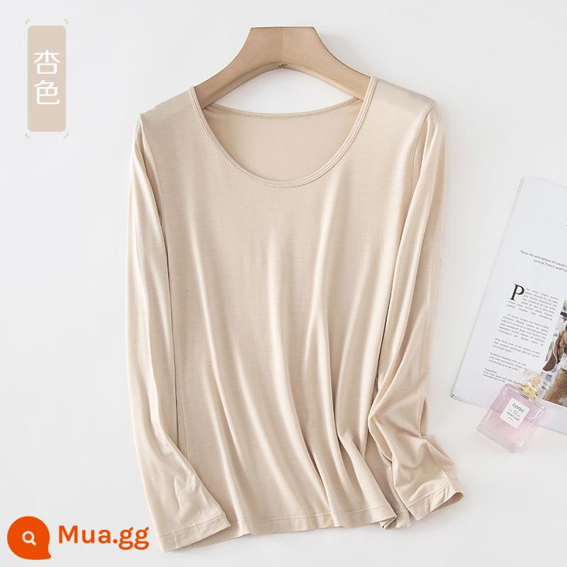 Áo sơ mi dưới phương thức phụ nữ mỏng manh -áo lót t -shirt đồ lót đơn của quần áo mùa thu mặc một chiếc áo sơ mi cổ tròn - Phần mai mỏng