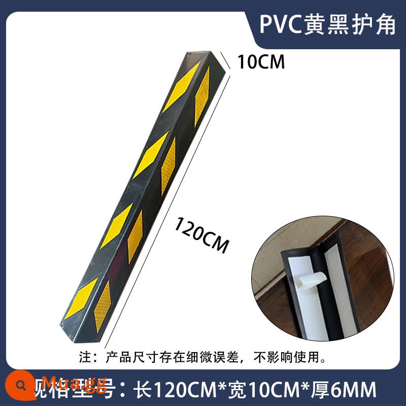 Dải góc PVC dải cạnh bãi đậu xe bảo vệ dải chống va chạm mềm Bảo vệ góc EVA mà không cần đục lỗ bảo vệ góc cao su - PVC góc vuông màu vàng và đen 1200 * 100 * 6MM