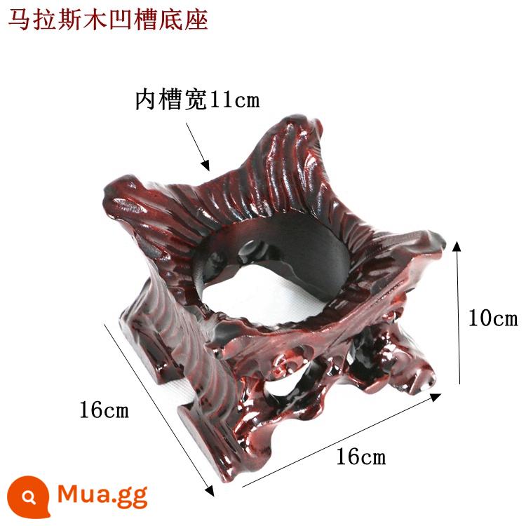 Taishan đá cơ sở đá kỳ lạ gỗ đặc với đá cuội có rãnh đá không đều Đá sông Hoàng Hà khung trang trí rãnh đá - Đế vuông có rãnh 16*16*10cm