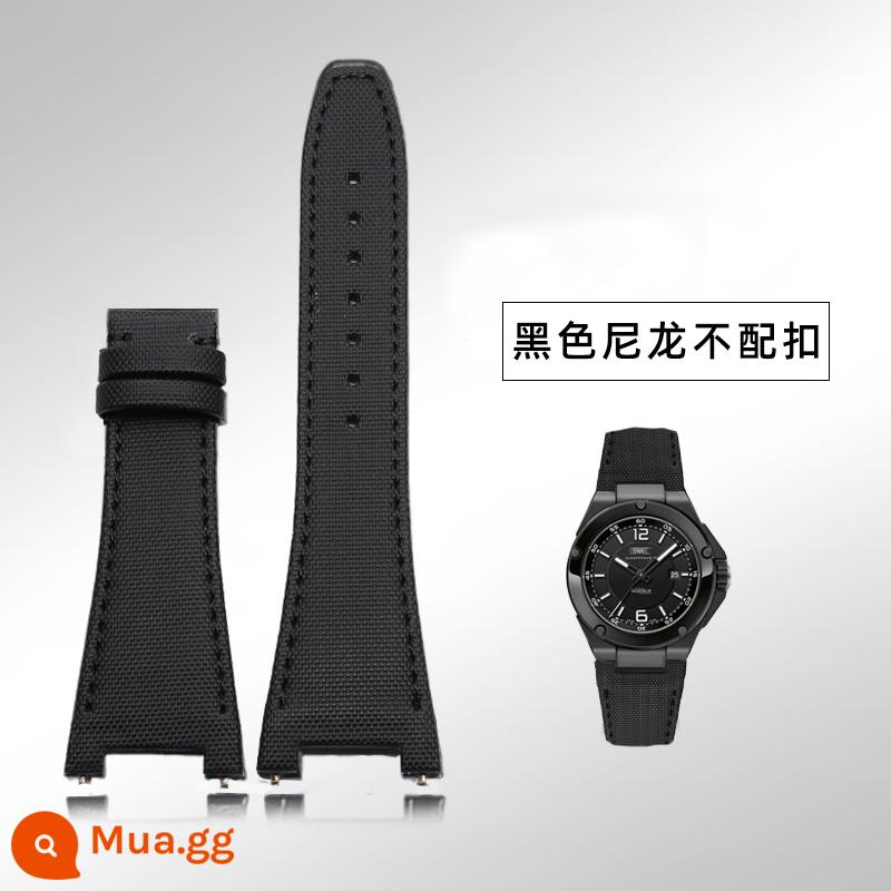 Dây da kỹ sư thay thế IWC nam IW500501/IW378507 giao diện lõm Dây đeo tùy chỉnh IWC - Nylon đen không có khóa