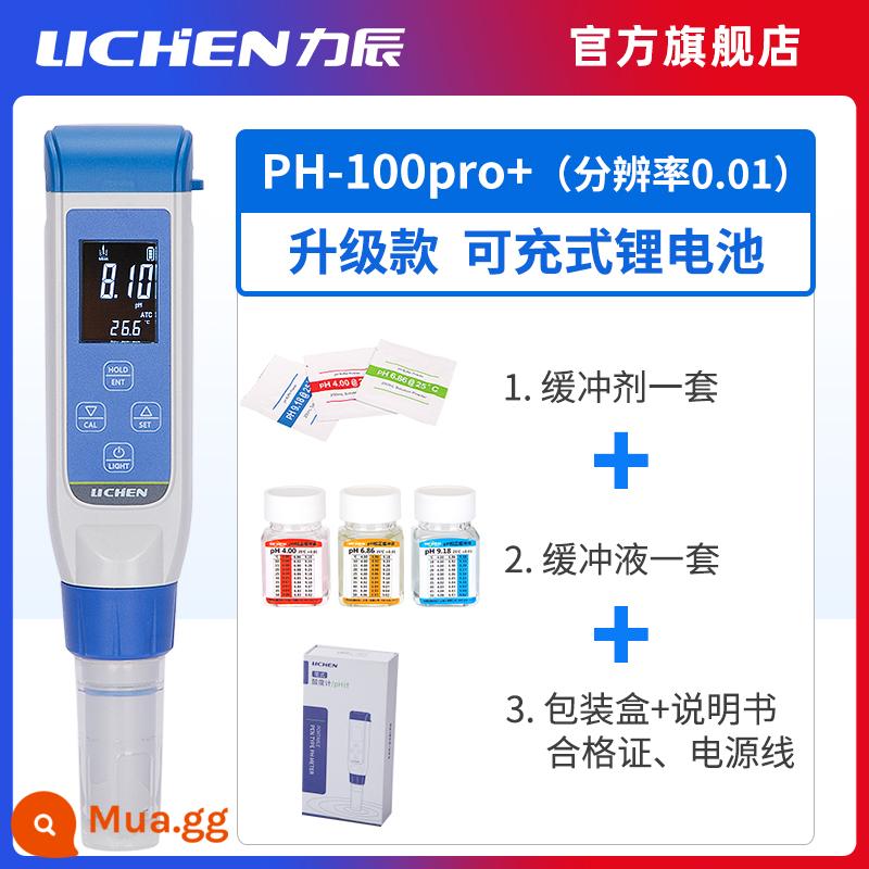 Công nghệ địa y chất lượng nước bút thử ph di động bể cá cá máy đo ph độ chính xác cao dụng cụ phát hiện giá trị pH - PH-100pro+ nâng cấp mới, bộ đệm thành phẩm miễn phí, vận chuyển miễn phí bằng SF Express, tiền thưởng 10 nhân dân tệ khi đăng ảnh