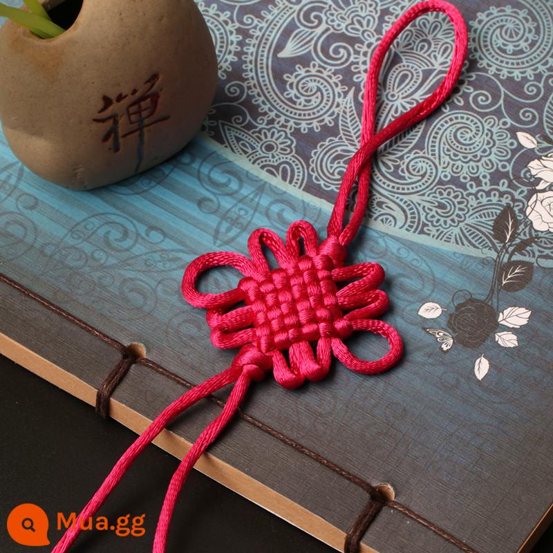 Nút Thắt Trung Quốc Mặt Dây Chuyền Nhỏ 6 Tấm Lớn Màu Đỏ Handmade Tua Rua Trang Trí Đặc Trưng Trung Quốc Quà Tặng Cho Người Nước Ngoài - Nút thắt đơn 6 tấm màu đỏ hồng