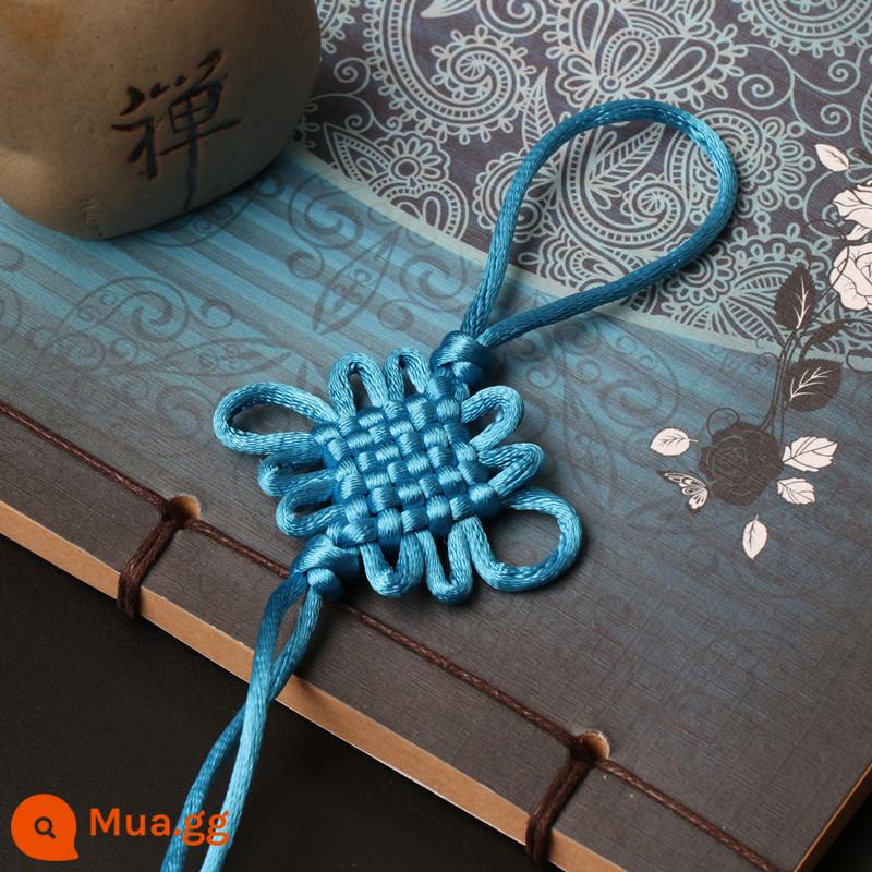 Nút Thắt Trung Quốc Mặt Dây Chuyền Nhỏ 6 Tấm Lớn Màu Đỏ Handmade Tua Rua Trang Trí Đặc Trưng Trung Quốc Quà Tặng Cho Người Nước Ngoài - Nút thắt đơn 6 tấm màu xanh hồ