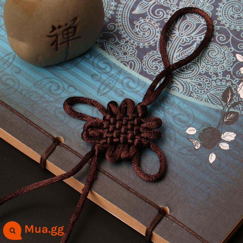 Nút Thắt Trung Quốc Mặt Dây Chuyền Nhỏ 6 Tấm Lớn Màu Đỏ Handmade Tua Rua Trang Trí Đặc Trưng Trung Quốc Quà Tặng Cho Người Nước Ngoài - Nút thắt đơn 6 tấm màu nâu