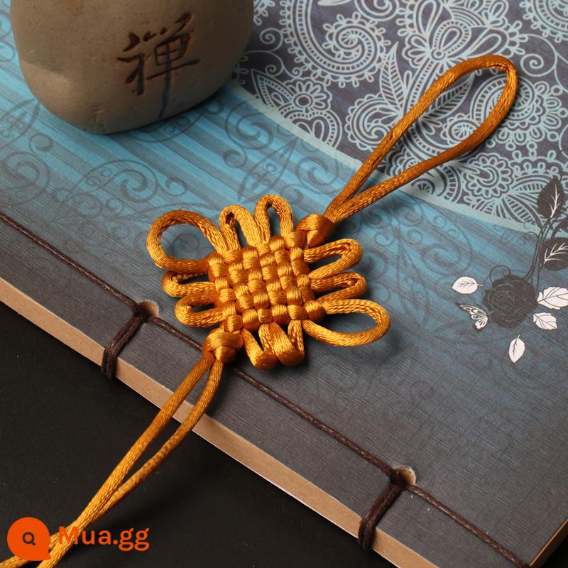 Nút Thắt Trung Quốc Mặt Dây Chuyền Nhỏ 6 Tấm Lớn Màu Đỏ Handmade Tua Rua Trang Trí Đặc Trưng Trung Quốc Quà Tặng Cho Người Nước Ngoài - Nút thắt đơn 6 tấm màu vàng đất