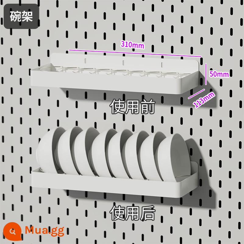 Tấm lỗ IKEA tùy chỉnh tủ lưu trữ dụng cụ kim loại lưu trữ phụ kiện tủ ăn đục lỗ tấm treo bằng thép không gỉ - giá để đĩa