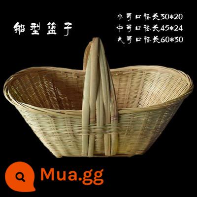 Giỏ tre giỏ tre giỏ đựng trứng rau giỏ đựng trái cây tại nhà giỏ đựng trái cây handmade đĩa trái cây nhỏ giỏ tre giỏ tre - Kích thước thuyền nhỏ 35*20 (1-3 pound)