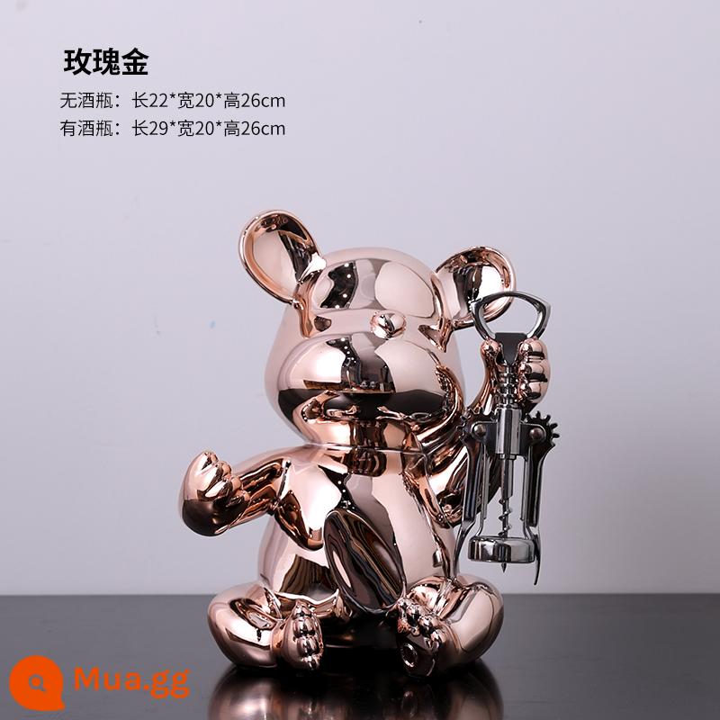 Rabbit Red Wine Rack Trang trí phòng khách Phong trào quà tặng mạ bạc Ánh sáng sang trọng tủ ăn rượu vang Rabbit Chuẩn trang trí - Giá đựng rượu bạo lực-Dụng cụ mở chai không có vàng hồng