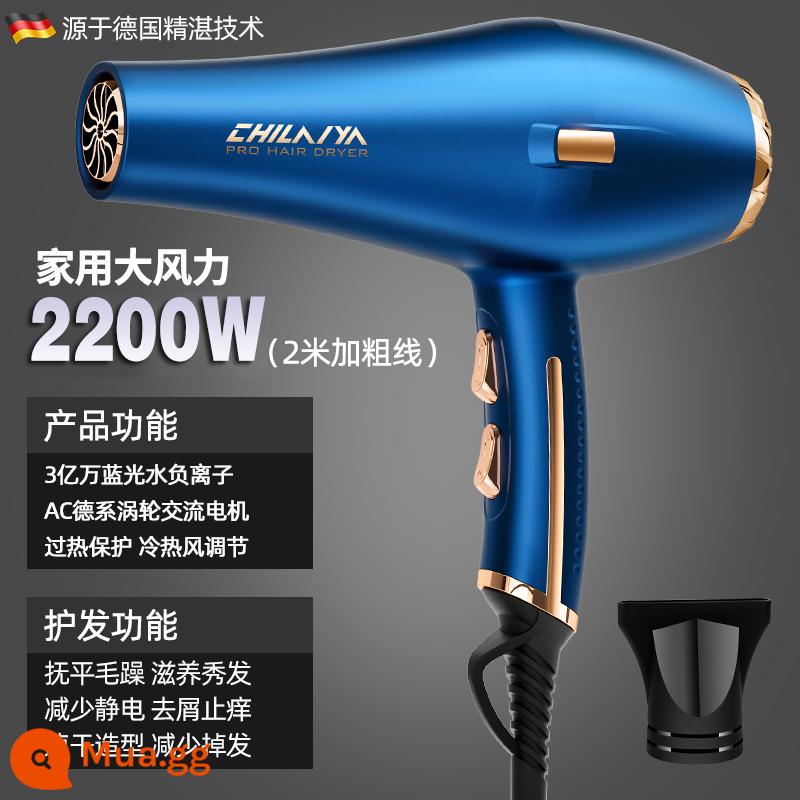 Máy sấy tóc Đức hộ gia đình công suất cao salon tóc chuyên dụng máy sấy tóc 4000W ion âm chăm sóc tóc nhanh khô máy sấy tóc - Phiên bản tiêu chuẩn: Prussian Blue-2200W