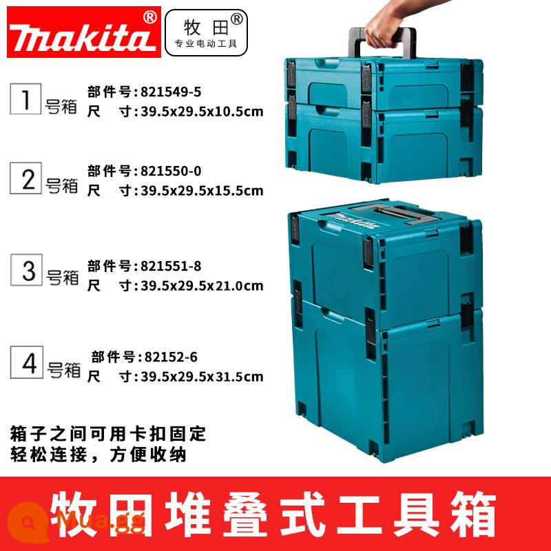 Hộp đựng bằng nhựa kết hợp Makita hộp đựng dụng cụ phần cứng hộ gia đình hộp cách nhiệt bảo trì hộp đựng dụng cụ đa chức năng - Hộp công cụ kết nối nhanh Hộp lưu trữ kết hợp 1+2+3+4