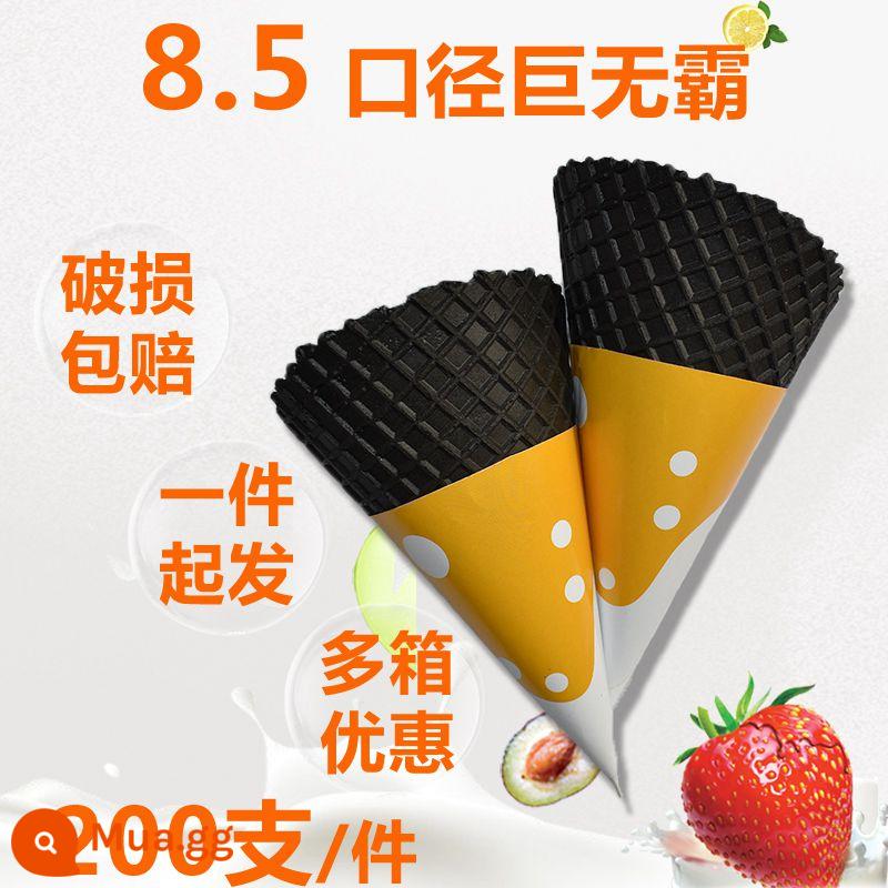 Black Jumbo Cone Kem Giòn Kem Lớn Waffle Cone Kem Kem Giòn Vỏ Nón Giá Đỡ Thương Mại - Big Mac đen 200 miếng