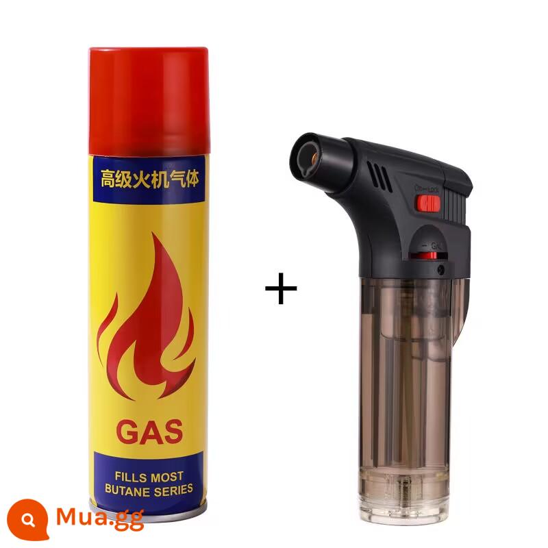 Độ Tinh Khiết Cao Khí Butan Chống Gió Bật Lửa Khí Đặc Biệt Đa Năng Bình Bơm Hơi Bình Gas Gas Đổ Đầy Chai Lớn Và Nhỏ - Bình gas 200ml tặng kèm [súng phun màu đen]