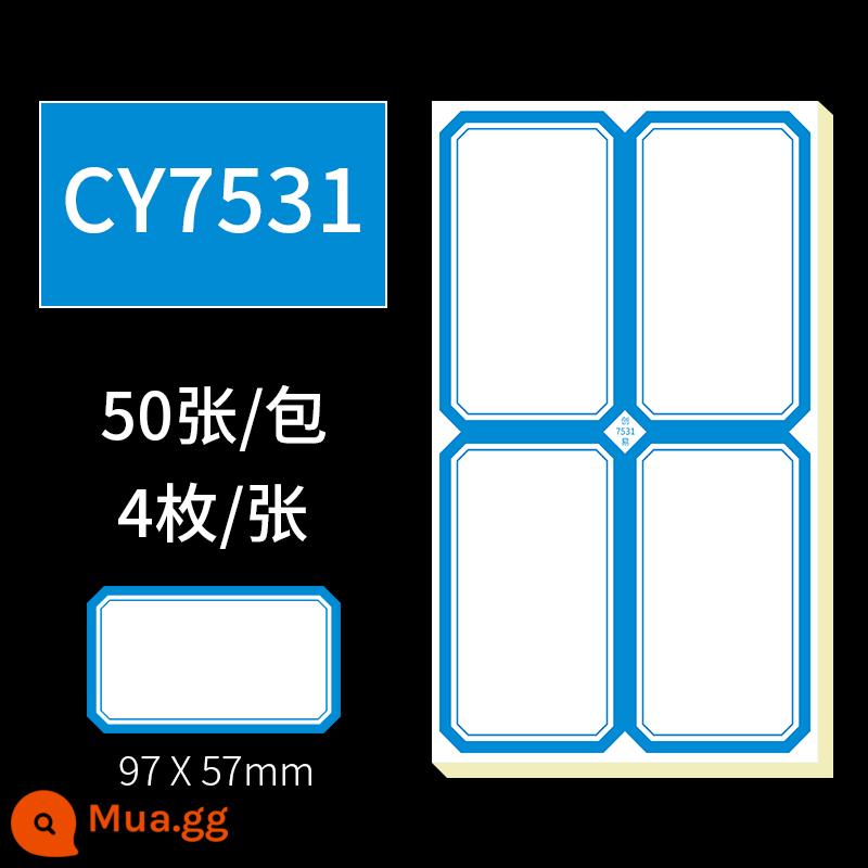 Tự dính tự dính nhãn dán miệng giấy tay tài khoản nhãn dán tên bài viết tay giá nhãn tag sticker văn phòng phẩm vật tư văn phòng bán buôn - 7531 màu xanh (4 miếng*50 hình)