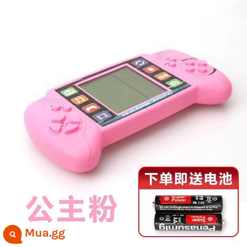 Máy chơi game Tetris có đèn nền màn hình lớn con rắn tham lam Retro 8090 ánh sáng hoài cổ đồ chơi trẻ em cầm tay - Máy chơi game màn hình lớn (không có đèn nền) màu hồng kèm pin miễn phí