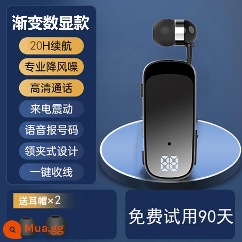 2022 mới trình điều khiển tai nghe bluetooth lavalier giảm tiếng ồn chuyên dụng lái xe không đau không dây thời lượng pin siêu dài - Màu đen gradient mới 2024 ✅Micrô kép tăng cường giảm tiếng ồn ✅