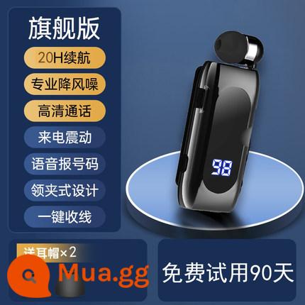 2022 mới trình điều khiển tai nghe bluetooth lavalier giảm tiếng ồn chuyên dụng lái xe không đau không dây thời lượng pin siêu dài - Màn hình pin mới 2024 Sạc nhanh [Đen]