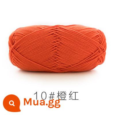 Chị Susu của 5 cổ phiếu bé chải kỹ bông sữa tự làm len dày bóng handmade chất liệu móc túi sợi bông - cam đỏ 10