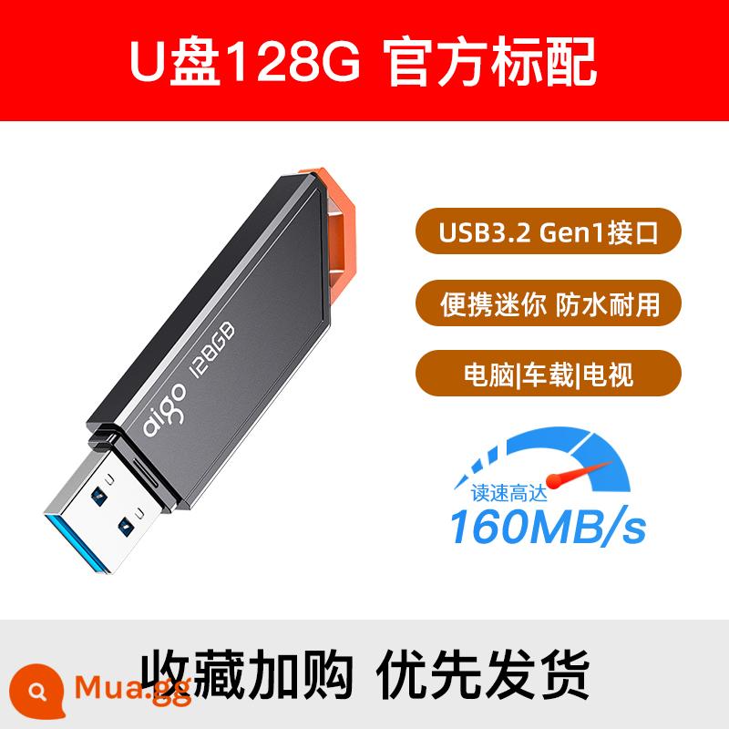 Ổ đĩa flash yêu nước 128g dung lượng lớn USB3.2 tốc độ cao trên ô tô ổ đĩa flash tùy chỉnh điện thoại di động máy tính ổ đĩa flash USB sử dụng kép đích thực - Đai ốc/đèn báo 128G[160M]