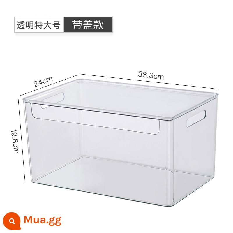 Máy Tính Để Bàn Hộp Bảo Quản Mặt Nạ Mỹ Phẩm Snack Giỏ Hoàn Thiện Hộp Acrylic Hộp Trong Suốt Hộ Gia Đình Linh Tinh Hộp Bảo Quản - Clear Extra Large - Có nắp [Có thể xếp chồng lên nhau].