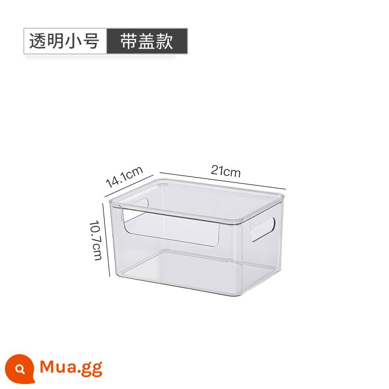 Máy Tính Để Bàn Hộp Bảo Quản Mặt Nạ Mỹ Phẩm Snack Giỏ Hoàn Thiện Hộp Acrylic Hộp Trong Suốt Hộ Gia Đình Linh Tinh Hộp Bảo Quản - Kích thước nhỏ trong suốt - có nắp [có thể xếp chồng lên nhau]