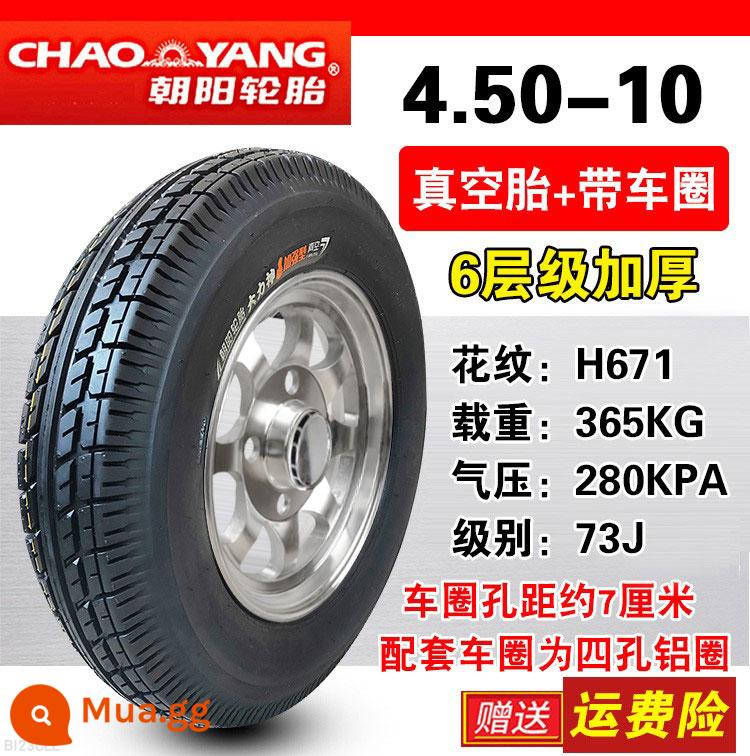 Chaoyang Tyre 4.00/4.50-10 xe điện 4 bánh xe tay ga dành cho người lớn 400/450-10 lốp ngoài không săm lốp - 4.50-10 Mái bằng 6 tầng Triều Dương [lắp vành thông thường]