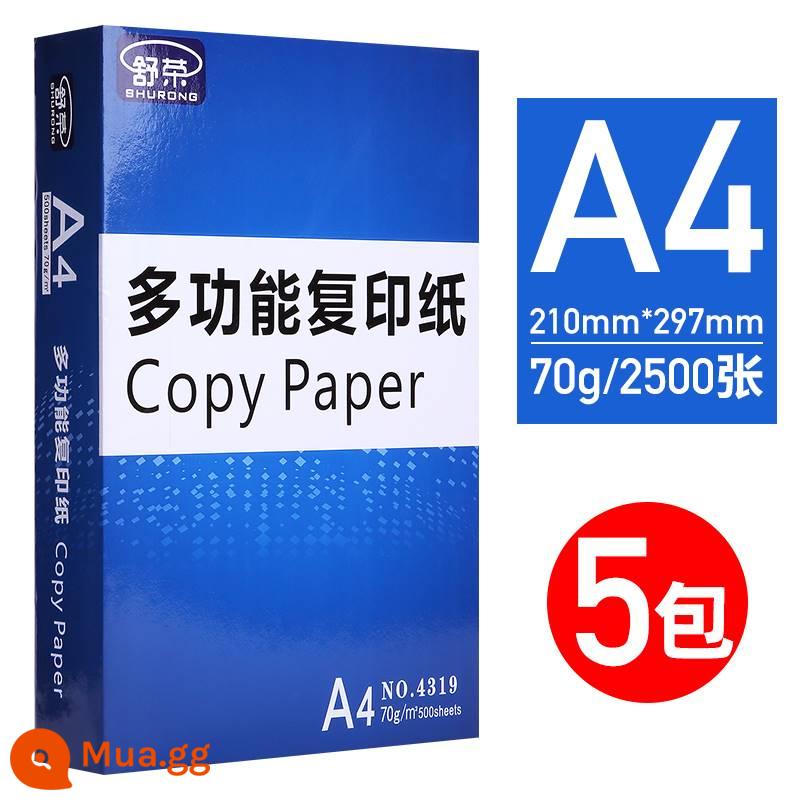 Giấy in Shurong A4 giấy photocopy giấy trắng 70g nguyên hộp 5 gói Giấy A4 500 tờ giấy in a4 văn phòng 80g - [Dùng văn phòng tại nhà hàng ngày] 70g/hộp 5 gói