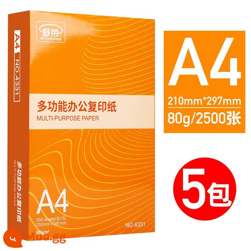 Giấy in Shurong A4 giấy photocopy giấy trắng 70g nguyên hộp 5 gói Giấy A4 500 tờ giấy in a4 văn phòng 80g - [Văn phòng kinh doanh] 80g/hộp 5 gói