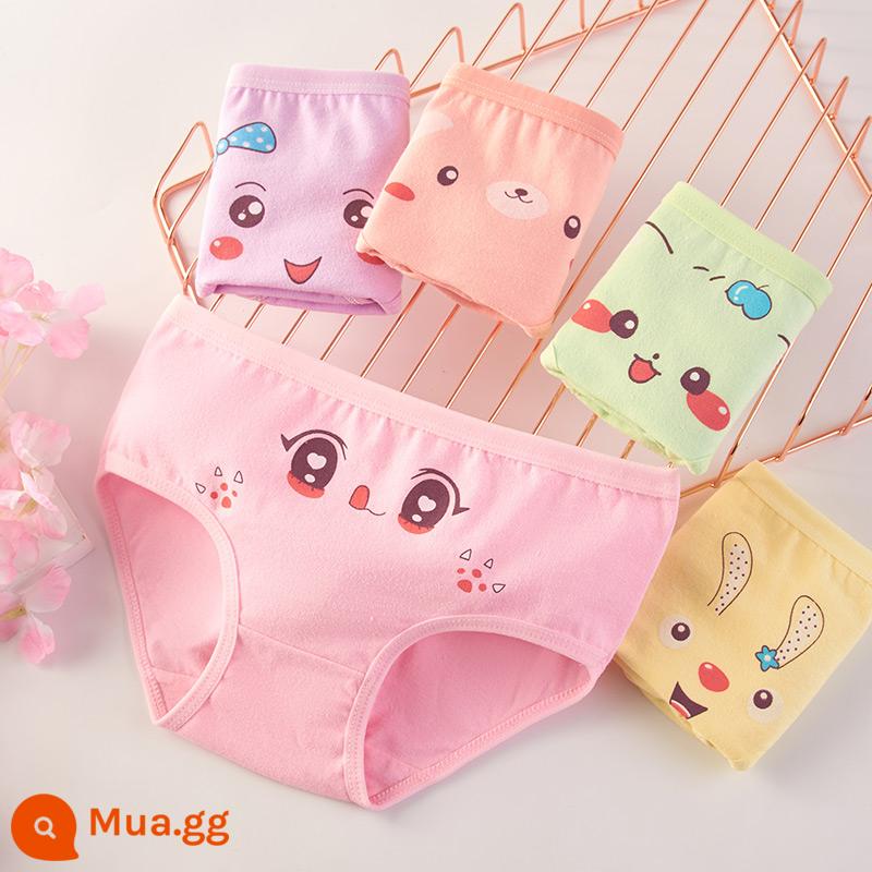 Quần lót cotton trẻ em cotton nguyên chất Quần đùi cotton bé gái Quần lót boxer hình tam giác bé gái 1-3-5-7-9 tuổi - BH098 bốn gói, đầy đủ màu sắc