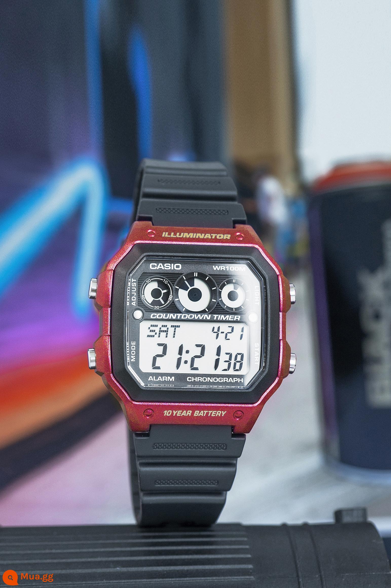 Đồng hồ casio casio ins retro chống nước thể thao đa chức năng đồng hồ nam điện tử nam ae-1200wh-1b - AE-1300WH-4A Mười năm quyền lực và hai năm bảo hành [phim miễn phí]