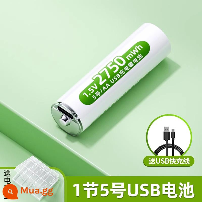 Khối lượng gấp đôi 5 pin sạc lithium 7 USB dung lượng lớn sạc nhanh 1.5v chuột khóa cửa tay cầm G304 số 57 - Số 5 1 cell 2750mWh [pin sạc usb] không cần sạc (có cáp sạc + hộp đựng pin)