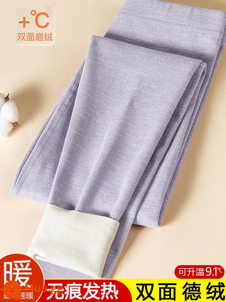 De Velvet No Trace Quần vệ sinh ấm Quần eo cao cho nữ Mặc bên trong dày Plus Cashmere Sherpa Màu tinh khiết Quần bên trong cỡ lớn mùa đông - Thanh Sơn xanh (nhung Đức dày vừa phải)