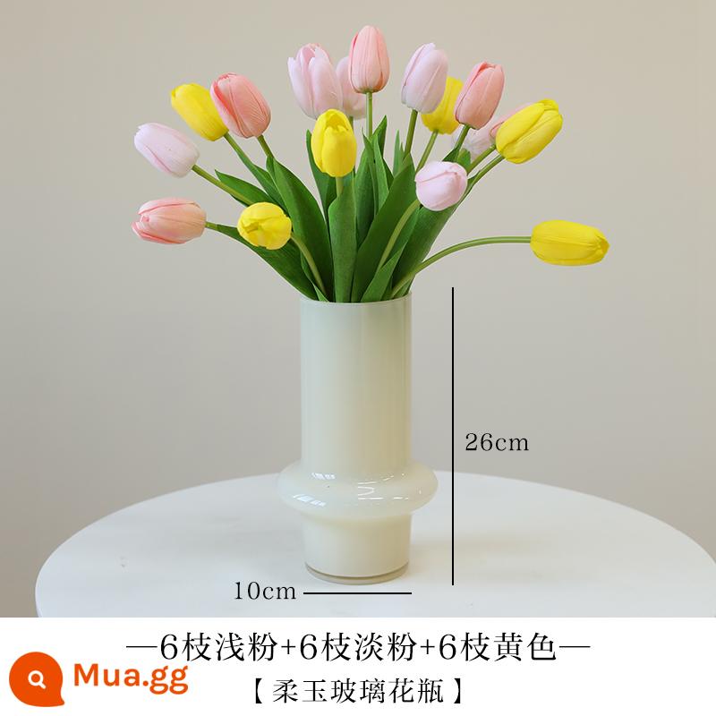 Mô Phỏng Bó Hoa Cảm Thấy Dưỡng Ẩm Tulip Cắm Hoa Cao Cấp Phòng Khách Trang Trí Bánh Cắm Hoa Giả Hoa Khô Màu Hồng - Bộ Dưa Hấu Đỏ Chi Tiết Xem Hình