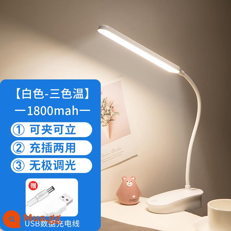 Kẹp để bàn học tập đặc biệt bảo vệ mắt sinh viên đại học ký túc xá LED sạc đầu giường kẹp đọc sách đèn - [Mẫu kẹp một đầu] 1800 mAh.