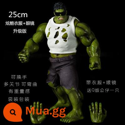 Lớn Hulk Hulk Hulk Avengers Mô Hình Chung Di Động Mô Hình Anime Búp Bê Vật Trang Trí Đồ Chơi - Hulk 25cm với quần áo + kính (phong cách nóng bỏng)