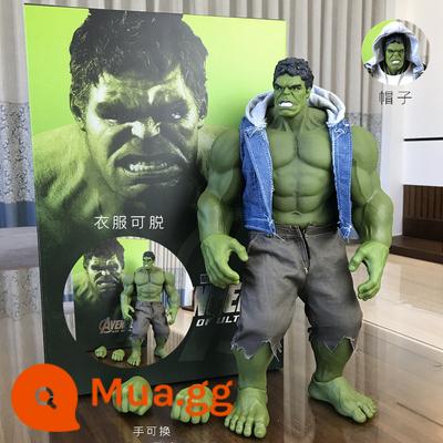 Lớn Hulk Hulk Hulk Avengers Mô Hình Chung Di Động Mô Hình Anime Búp Bê Vật Trang Trí Đồ Chơi - Hulk 42cm + quần áo màu xanh (mẫu nóng nâng cấp)