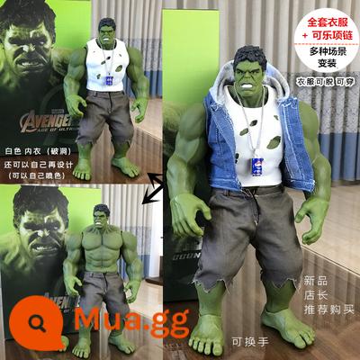 Lớn Hulk Hulk Hulk Avengers Mô Hình Chung Di Động Mô Hình Anime Búp Bê Vật Trang Trí Đồ Chơi - Bộ quần áo + vòng cổ hoàn chỉnh mới 42cm (bán chạy)