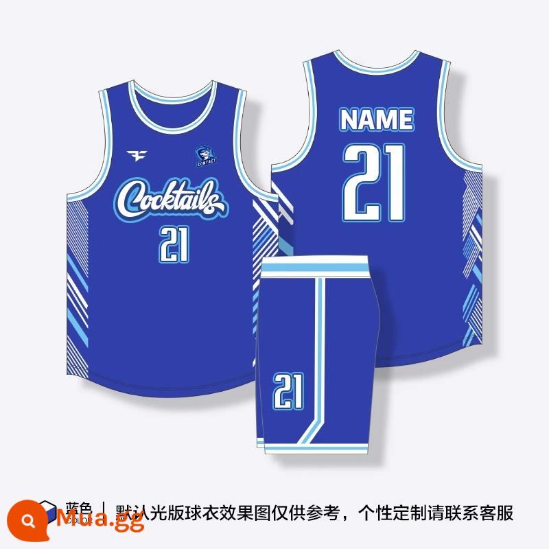 Retro Basketball Suit Suit Male Custom American Jersey đào tạo Đội ngũ áo vest thể thao Mua - Phong cách Mỹ 240-xanh