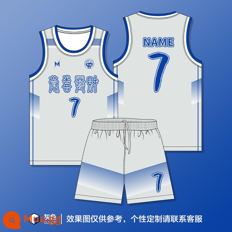 Retro Basketball Suit Suit Male Custom American Jersey đào tạo Đội ngũ áo vest thể thao Mua - 266-Xám kiểu Mỹ