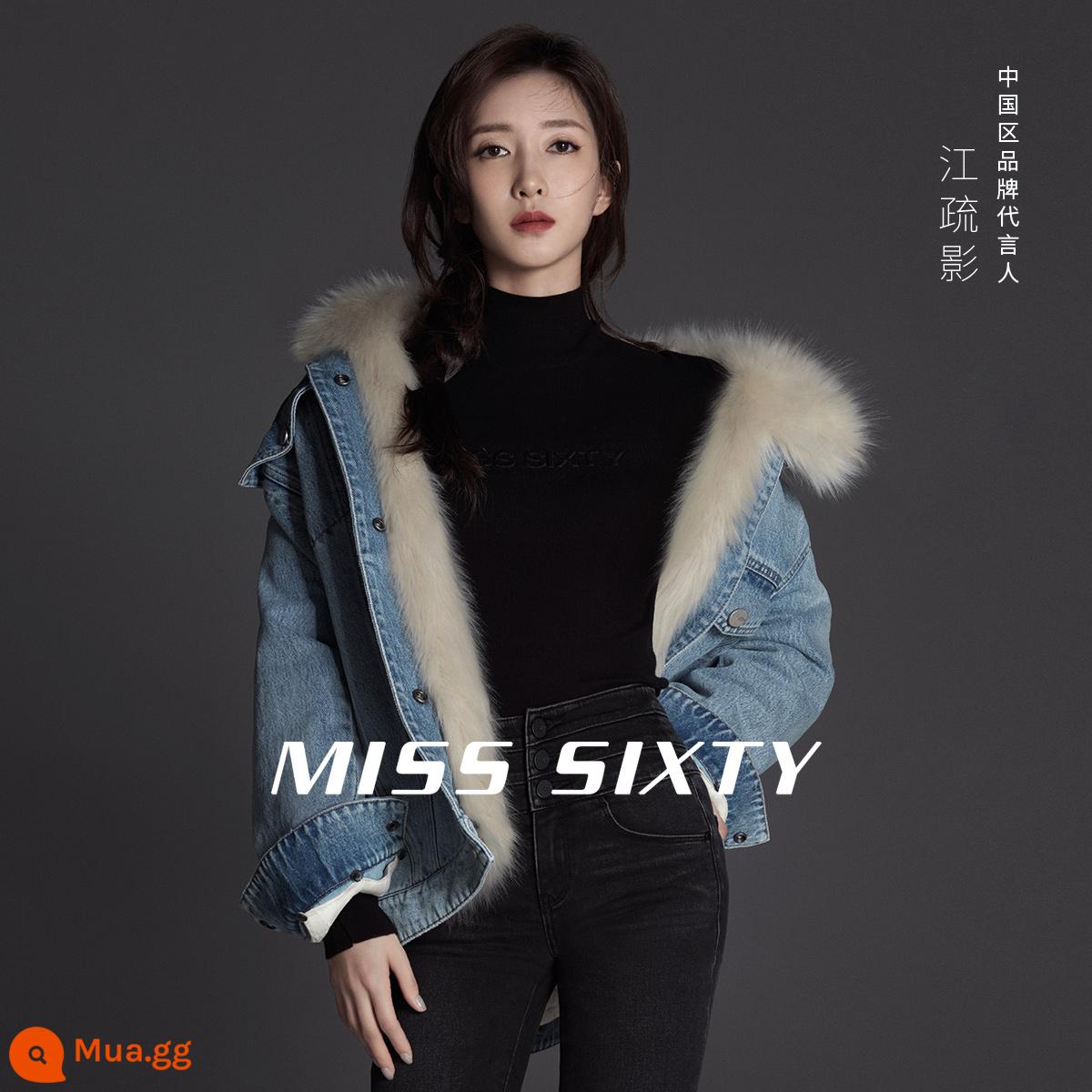 Jiang Shuying cùng phong cách Miss Sixty với quần jean cashmere quần ống khói nhẹ ấm áp của phụ nữ - Đen xám G11