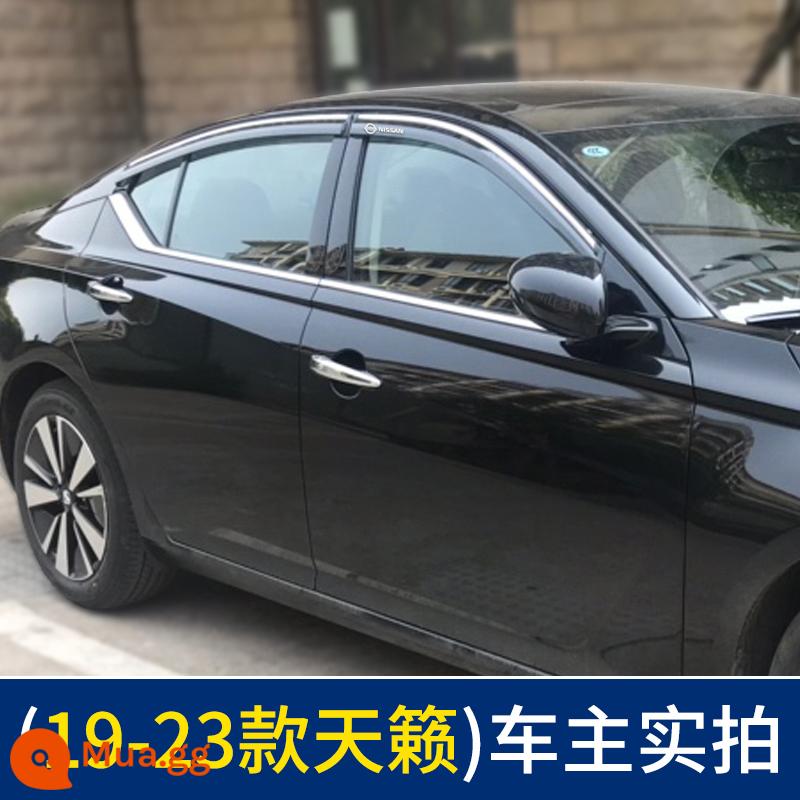 Thích hợp cho Nissan Qijun che mưa lông mày cửa sổ ô tô cổ điển Sylphy nắng mưa che ô tô Tiida LIVINA che mưa tấm chắn mưa Qashqai mới - 19-24 Tianlai [phiên bản nhãn dán xe dày ● nguyên bản] 4 miếng trong một gói-quà tặng