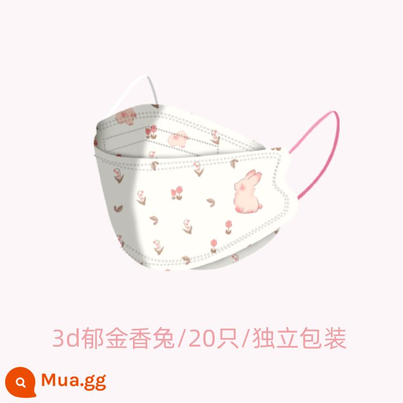 Mặt nạ tương tự của Zhao Lusi Jenny Rabbit N95 dành cho người lớn có giá trị cao cô gái dễ thương hoạt hình màu 3d âm thanh nổi KN95 - Thỏ tulip 3d/20 miếng/đóng gói riêng