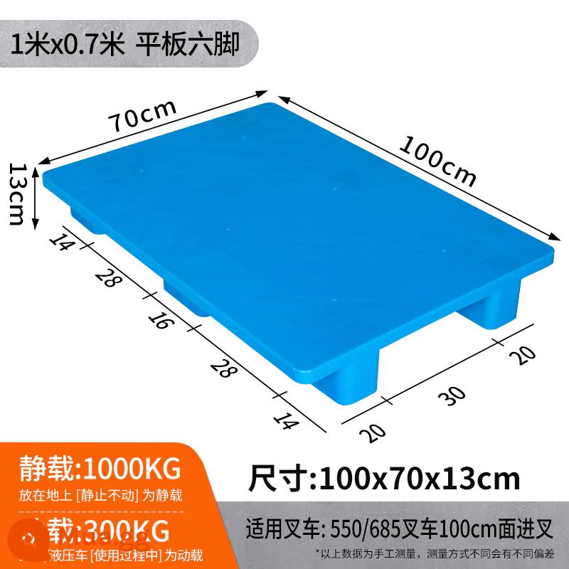 Xe nâng pallet công nghiệp pad chống ẩm pad kho nền tảng nhựa pad cao kho sàn mat kệ pallet hậu cần thẻ hội đồng quản trị - Tấm phẳng 1x0,7m có 6 chân (cao 13cm)