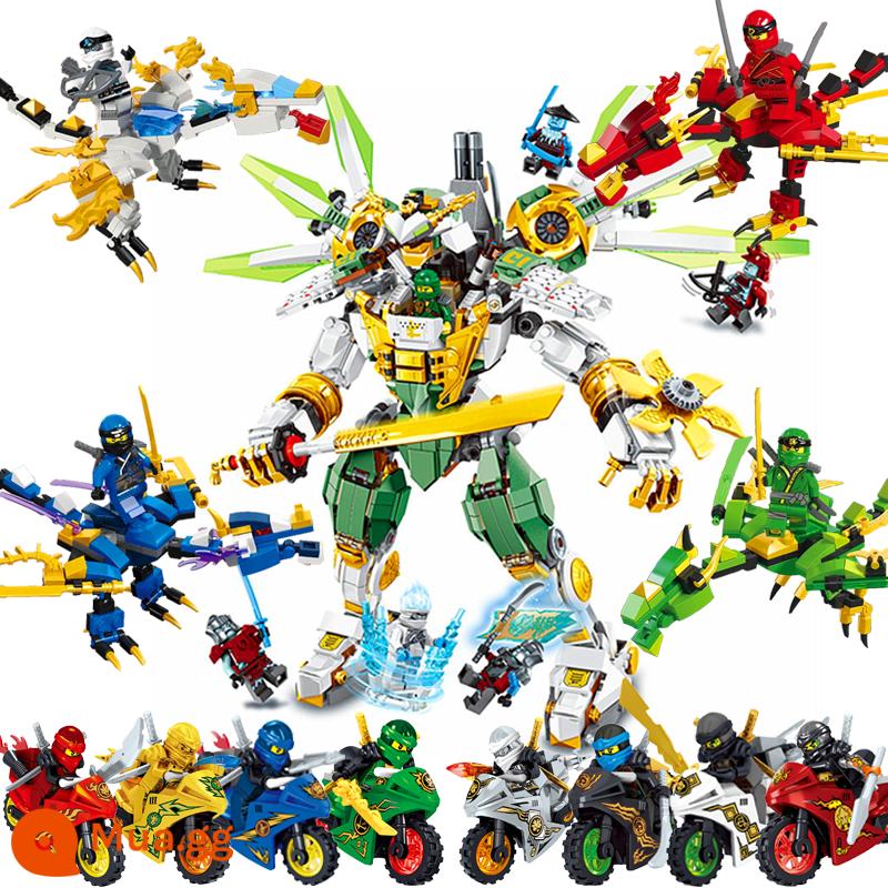 2024 Mới Ninjago Xe Máy Hình Đền Rồng Xếp Hình Lắp Ráp Khối Xây Dựng Đồ Chơi Bé Trai Tặng - Combo Titan Mecha Cao Cấp