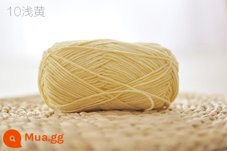 Xue Feier búp bê dễ thương 4 sợi sữa sợi cotton handmade DIY dệt kim móc búp bê sợi cotton bé len bóng bé - màu vàng nhạt 10